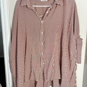 Striped Button-Up Blouse